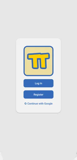 A screenshot of the "welcome page" of the app